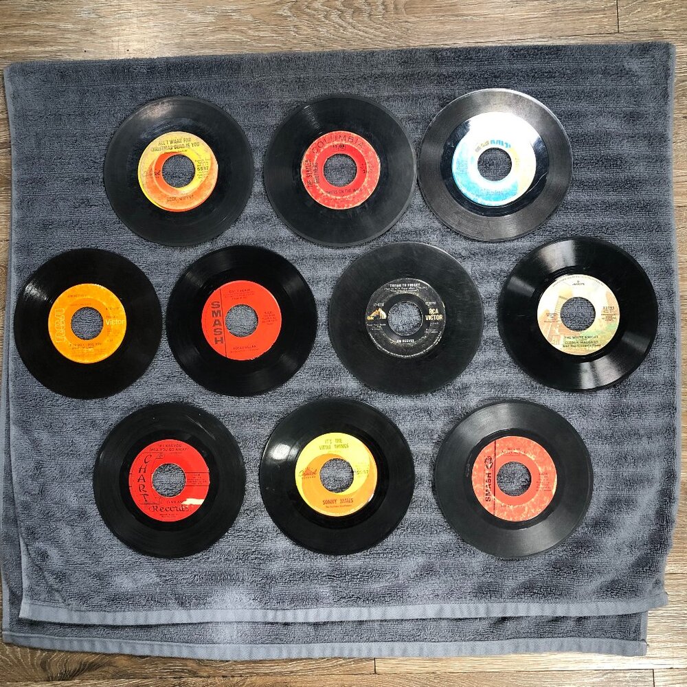 Country Vinyl 45 rpm Jukebox Record Lot of 10 1960's 1970's Western Singles